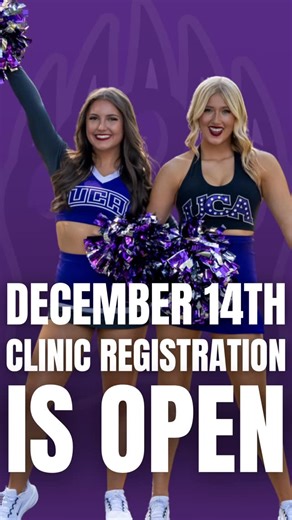 UCA Dance Team on Instagram: "‼️Registration is OPEN for our December 14th Clinic‼️ We’re so excited to announce a brand-new add-on option for this clinic — our Senior Solo Showcase! Seniors will have the opportunity to perform a solo (up to 1 minute and 30 seconds) as part of this exclusive experience. We are only accepting 20 soloist registrants! This clinic is open to grades 8–12, current college students, and transfers — don’t miss out on our last clinic of 2025! You can find all the details