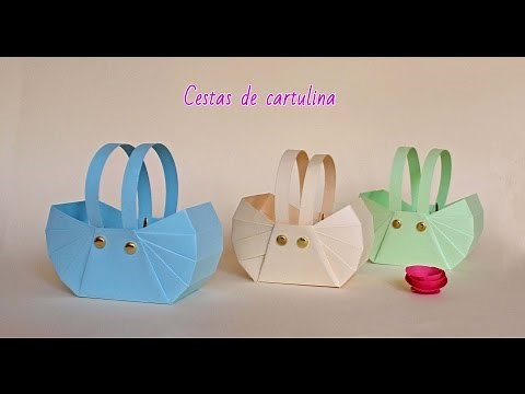 Como hacer cestas de cartulina