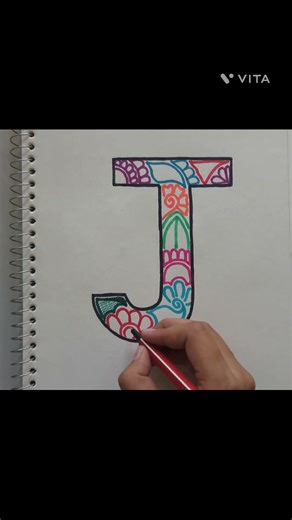 J letter Design 🏵️✨. #art #tutorial #drawing #ytshorts #shorts