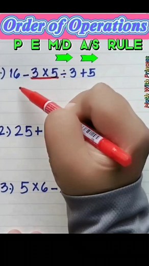 13 reactions | Math Review: Order of Operations- PEMDAS RULR #math #mathematics #mathviral #mathvideo #mathreview #reels #reelsfb #fyp | Math with Princess | Facebook