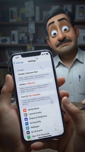Mobile Hospital on Instagram: "iPhone new update mostly common error fix at Mobile Hospital Display unknown part Camera unknown part Battery unknown Back glass celebration #mobilehospitaldelhi #iphone #ai"