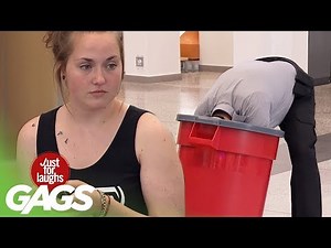 Cop Gets Stuck In Trash Can Prank