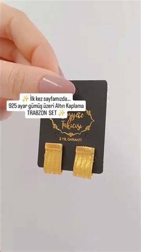 ✨ 925 Ayar Gümüş Üzerine Altın Kaplama Trabzon Set ✨