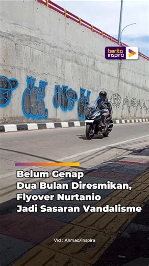 BERITA INSPIRA on Instagram: "Coretan vandalisme terlihat di dinding Flyover Nurtanio, Kota Bandung, Rabu (11/02/2026). Flyover yang resmi dibuka untuk umum pada 24 Desember lalu tersebut kini mulai dipenuhi grafiti Keberadaan coretan ini mencoreng tampilan infrastruktur yang belum genap dua bulan dioperasikan. Hingga saat ini belum diketahui siapa pelaku aksi vandalisme tersebut. Kirim Video Sobat: Direct Message (DM) Email: redaksinews@inspira.tv #vandalisme #flyover #bandung #waktunyainspira 