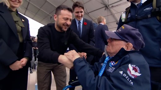 9.3K views · 309 reactions | Watch the emotional moment when Ukraine's President Zelenskyy and a World War II veteran embraced at a D-Day event in France. | USA TODAY | Facebook