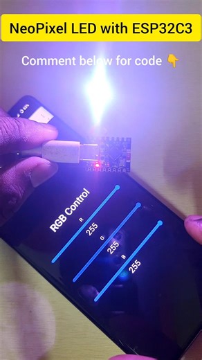 NeoPixel LED with ESP32C3 experiment 🔥 #circuitstories #experiment #neopixel #esp32