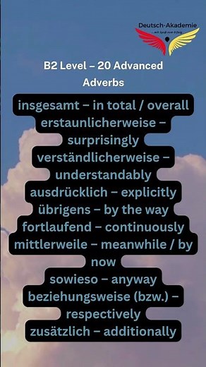 B2 German Adverbs – B2 Vocabulary Boost #deutschlernen #languagelearning