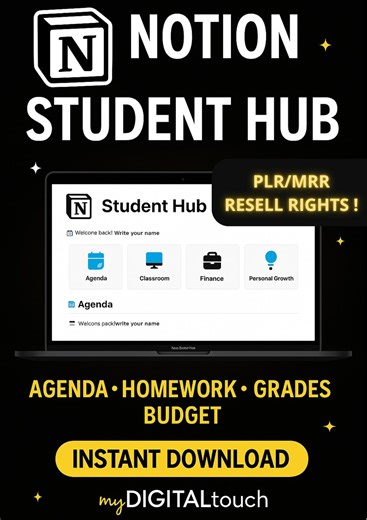 Notion Student Hub | Study Dashboard for Students | Homework Tracker, Agenda, Grades, Budget & More | Instant Download - Etsy