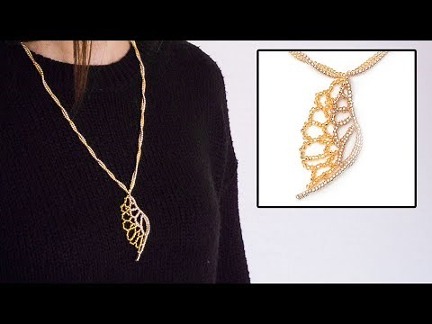 How to make beaded angel wing and spiral necklace with only seed beads