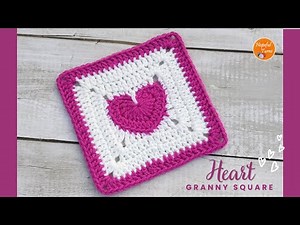 Crochet Heart SOLID Granny Square - Beginners | Great to turn into Bags, Sweater, Crochet Blankets