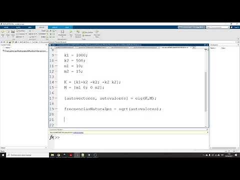 Obtencion de frecuencias naturales y modos de vibracion usando Matlab