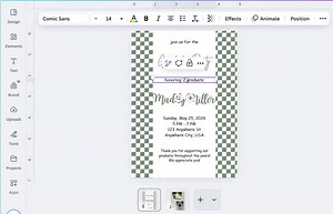 Graduation Invite 2026 | Class of 2026 Grad Ceremony and Party Invitation | Multi Picture | Retro | Checkered | Canva Template | Digital - Etsy