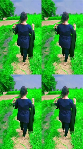 Woman Walking Along Scenic Rural Path