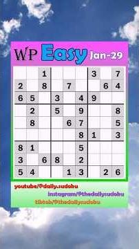 The Washington Post Daily #Sudoku 2026-01-29 Easy #puzzle #games #education #braingames