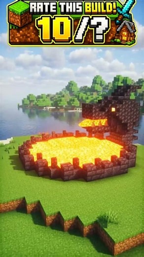 Minecraft Dragon Volcano build tutorial #minecraft #gaming #bulding #shorts