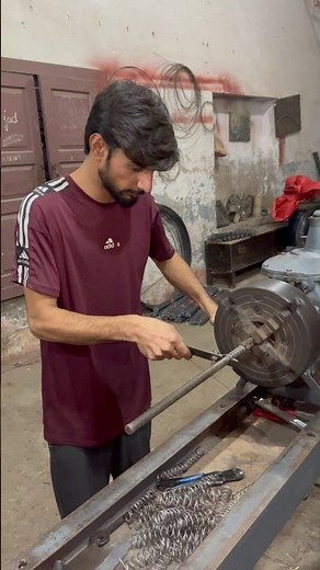 Spring making with manual lathe machine | Full tutorial #youtubeshorts #diy