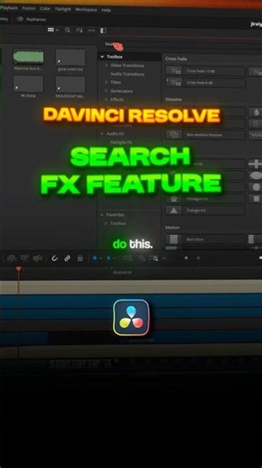 Find Any Effect Instantly in DaVinci Resolve 21