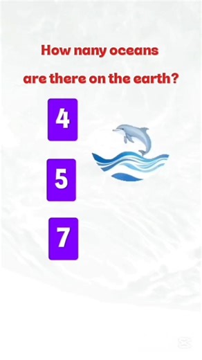 🧠🤔 99% fail to answer. 👉🫵only genius can answer. How many numbers of Oceans on the Earth. #quiztime
