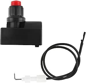 Igniter Push Button Ignition Kit for Fire Pit Gas Burner Grill Igniter Replacement with 15.75inch(400mm) Electrode Cable Wire Spark Generator for Outdoor BBQ Gas Patio Heater AAA Battery