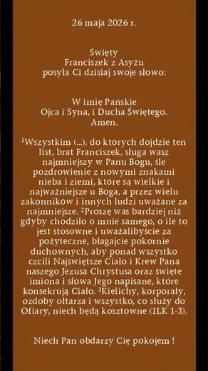 Słowo św. Franciszka z Asyżu na każdy dzień Jubileuszu 800-lecia jego śmierci (145)