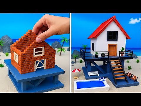 🌴 Building a Beautiful Mini Beach House with Pool | Relaxing & Satisfying DIY