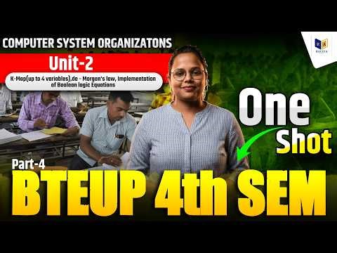 Computer System Organization || One Shot 🔥 | K-Map And de- Morgan's Law | BTEUP 4th Sem