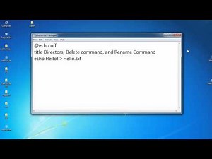 Batch Scripting - 6 - Directors, Del, and Ren