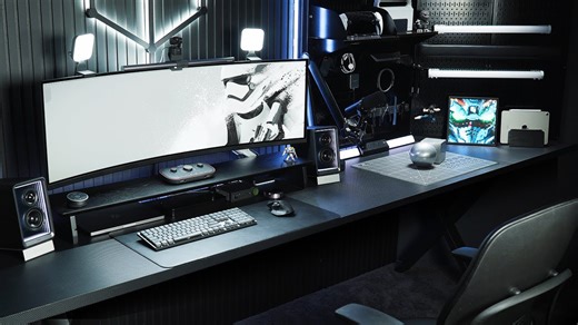 ULTIMATE All Black Dream Desk Setup & Office - The Build
