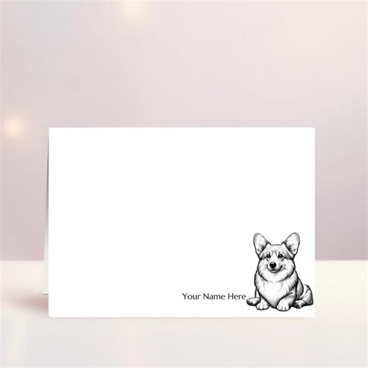 Personalized Corgi Note Cards - Dog Stationery Set - Dog Lover Gift - Animal Rescue Support - Etsy
