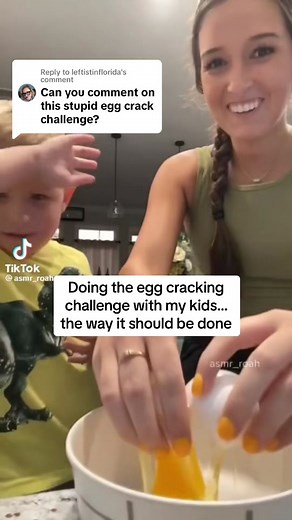 Replying to @leftistinflorida I think the whole thing is ridiculous but if there is one way to do it, this would be the way while respecting everyone’s decision to either allow or not allow for the egg to be cracked on their head. But respecting kids and not making them cry unfortunately does not make for viral video content which is more important to some people. #pediatrician #funmom #respectyourkids #eggchallenge