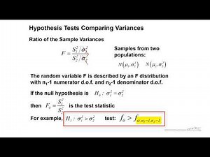 The F Distribution and Comparison of Variances