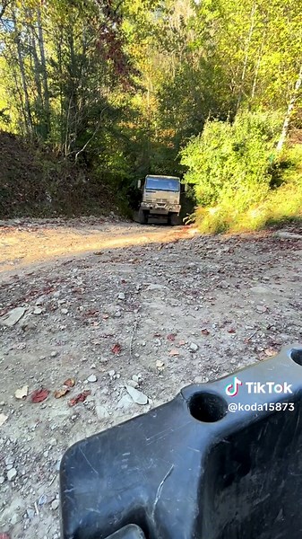 M1078 LMTV Going up steep hill #lmtv #militarytruck #automatic #cat3116 #hillclimb #cominginhot #wv #watertruck #coredrilling #westvirginiamountains #fyp