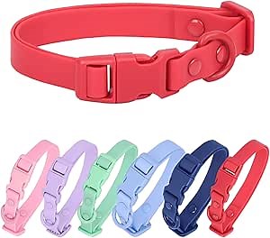 Waterproof Dog Collar Soft Rubber Dog Collar with Safety Buckle Adjustable Pet Collars for Small Medium Large Dogs