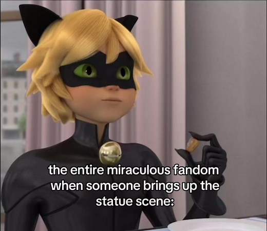 Adrienette and Miraculous Ladybug Statue Scene Explained
