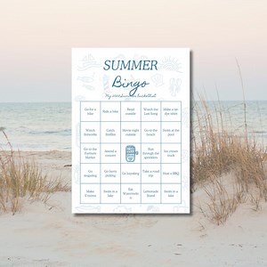 Printable Summer Bucket List Bingo Card Coastal Doodle Template DIY Bucket List Printable With Hand-drawn Doodles Summer Kids Activity Bach - Etsy