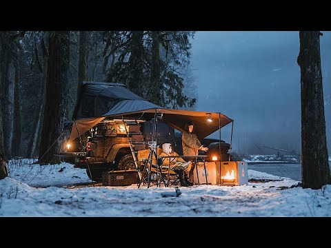 Ep. 18: Rainy & Foggy Winter Camping Vibes - Cozy Escape into Nature [iKamper, ASMR]