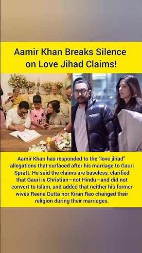Aamir Khan Breaks Silence on Love Jihad Allegations | Reveals Gauri Spratt's Religion