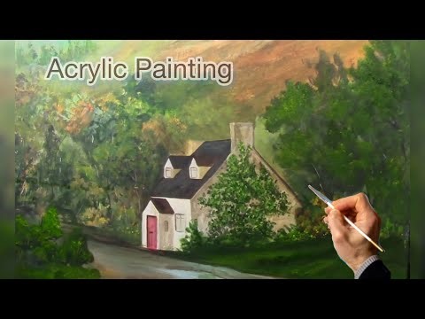 Create a Beautiful Cottage Landscape Painting Easily