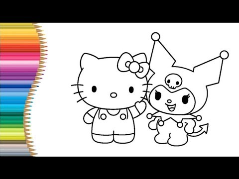 How to Draw Hello Kitty and Kuromi Step by Step | Easy Cute Drawing for Kids