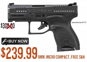 CZ-USA P-10M Micro Compact 9mm Pistol $239.99 FREE S&H