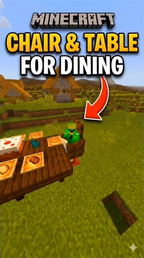 #minecraft Make a chairs and dinning table in Minecraft.