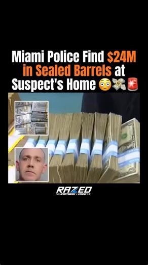 Ricch Rap 🫀❤️‍🩹🦅 on Instagram: "Miami-Dade Police uncovered more than $24 million in cash during a raid at a suspect’s home in Miami Lakes, Florida, marking one of the largest cash seizures in the department’s history. Acting on a search warrant tied to a long-running mar**ana tr+ffick*ng and money-l*undering investigation, officers discovered bundles of mostly $100 bills vacuum-sealed and hidden inside five-gallon barrels, along with other sealed containers concealed behind walls and inside
