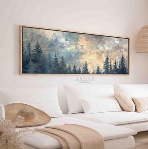 Framed Forest Canvas Print: Long Horizontal Trees, Sky View Wall Art - Etsy
