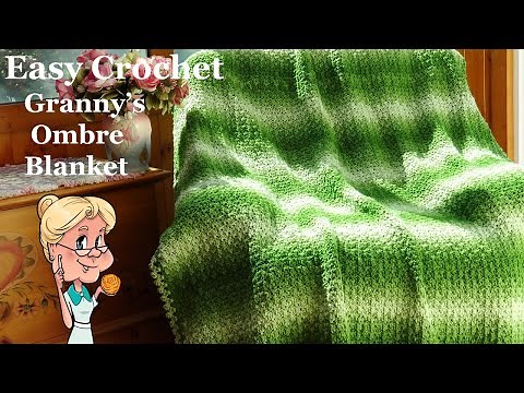 EASY CROCHET Granny's Ombre Afghan / Blanket Crochet Tutorial