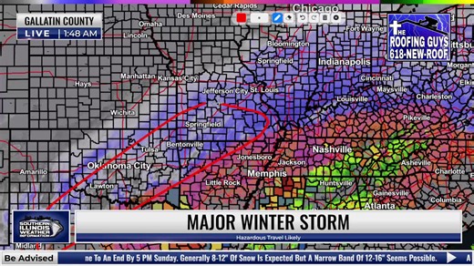 MAJOR WINTER STORM COVERAGE 1/25/26 | Southern Illinois Weather Information