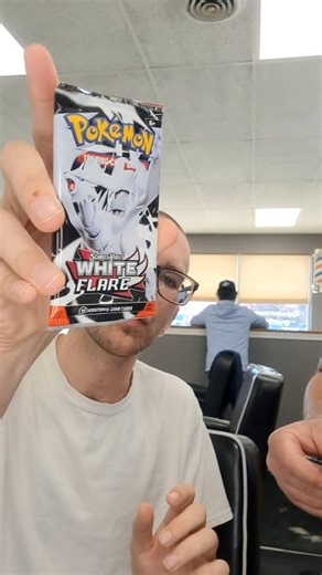 PACK BATTLE! I go see @paulie_the_barber at @cutting_edge_barbershop for another round! We rip some packs of Pokémon White Flare! #whiteflare #pokemoncards #pokemonshop #ktdsports #sportsreels #cardcollector #cardlife #cards #cardshow #patrickmahomes #mahomes #prizm #wembanyama #pokemontiktok #scarletandviolet #reshiram #victini | KTD Sports Cards
