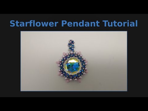 Starflower Pendant Tutorial | Using 27mm Rivoli, SuperDuos, Pearls & Miyuki Seed Beads