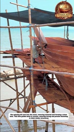 Large Wooden Boat Built Manually
