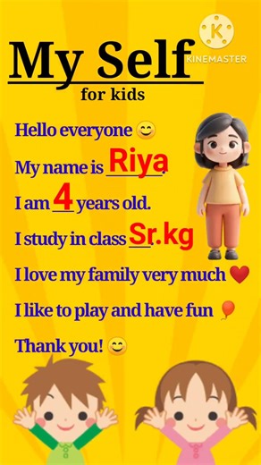 👉 Myself Introduction for Kids 🧒✨ | Easy English Sentences for Beginners 📚 #kidslearning #shots