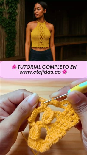 Top halter a crochet paso a paso 🌼